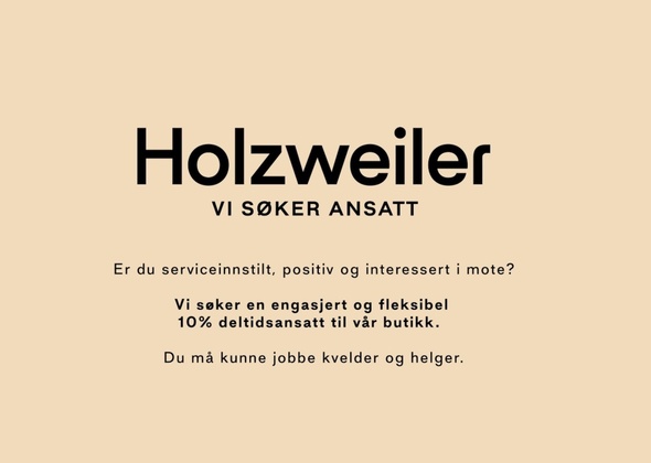 Ledig stilling hos Holzweiler